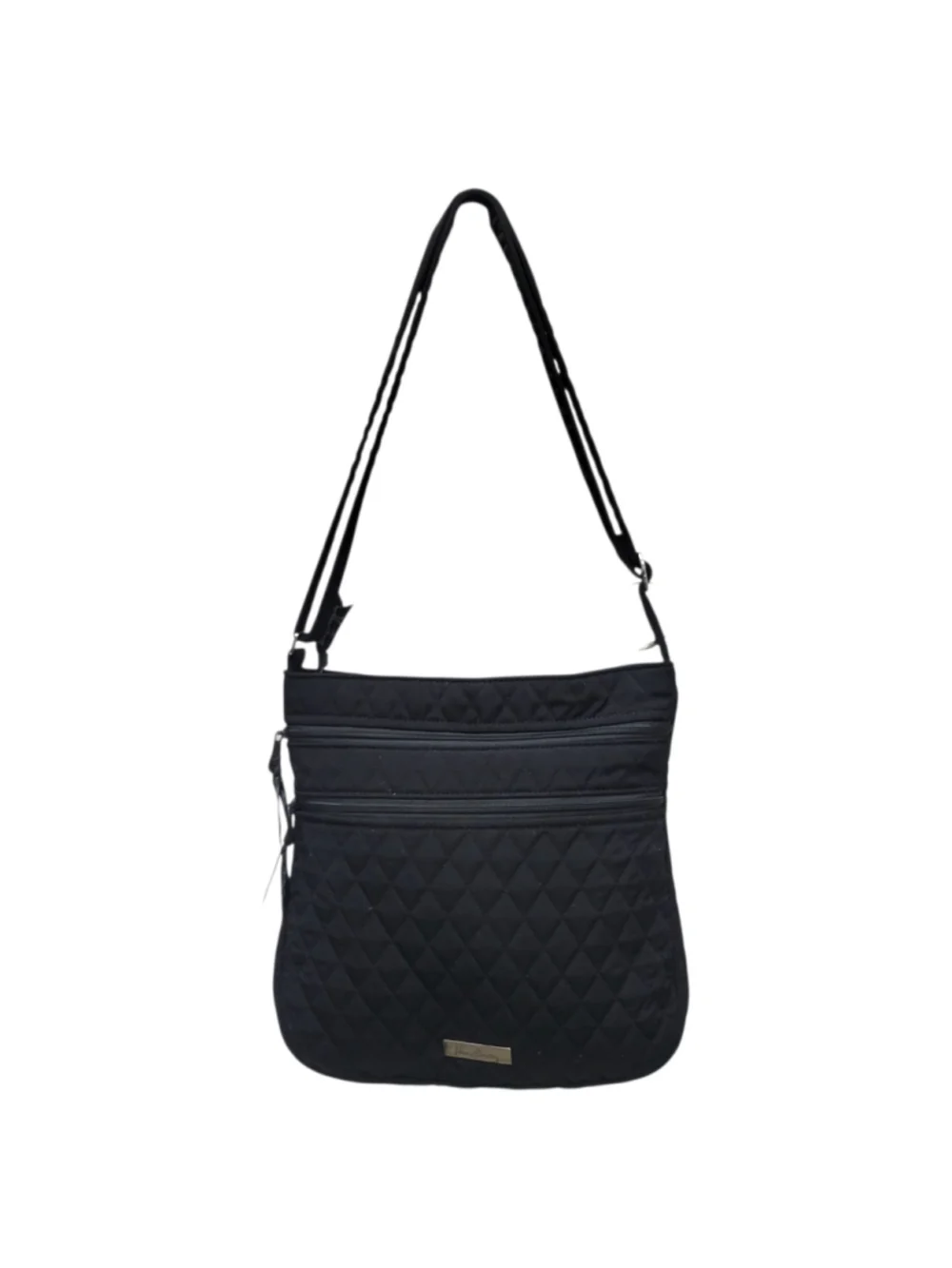 Vera Bradley Black Slim Quilted Adjustable Strap Shoulder Crossbody Purse Bag